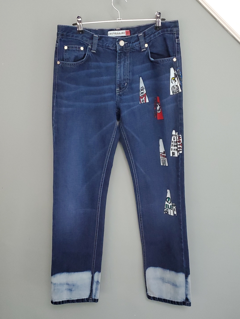 Men’s CASTELBAJAC Dark Blue Graphic Jeans (sz 28)
